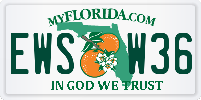 FL license plate EWSW36