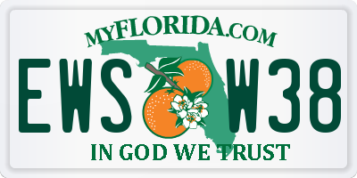 FL license plate EWSW38