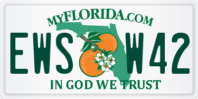 FL license plate EWSW42