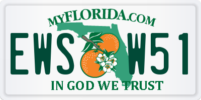 FL license plate EWSW51