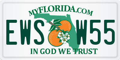 FL license plate EWSW55