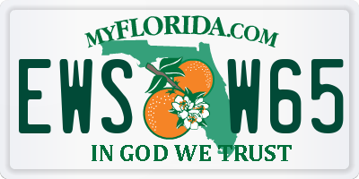 FL license plate EWSW65