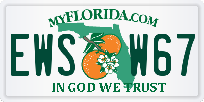FL license plate EWSW67