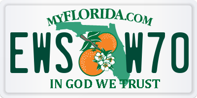 FL license plate EWSW70