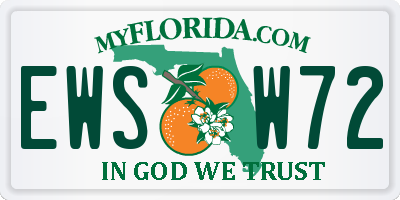 FL license plate EWSW72