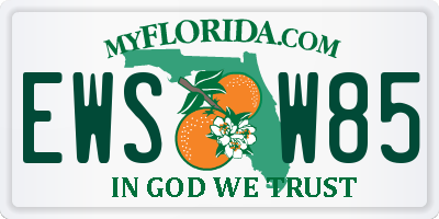 FL license plate EWSW85