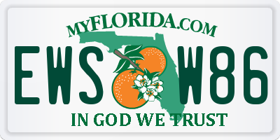 FL license plate EWSW86
