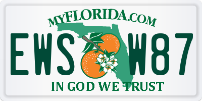 FL license plate EWSW87