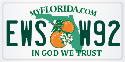 FL license plate EWSW92