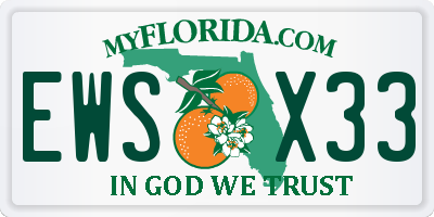 FL license plate EWSX33