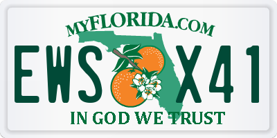 FL license plate EWSX41