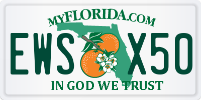 FL license plate EWSX50