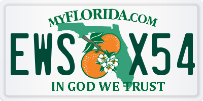FL license plate EWSX54