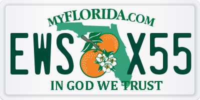 FL license plate EWSX55