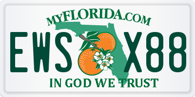 FL license plate EWSX88
