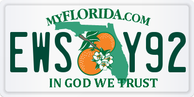 FL license plate EWSY92