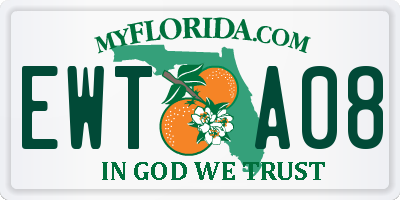 FL license plate EWTA08