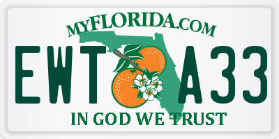 FL license plate EWTA33