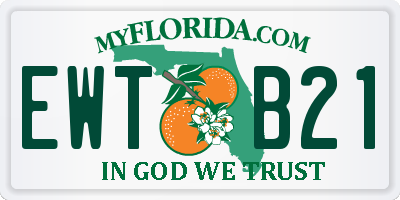 FL license plate EWTB21