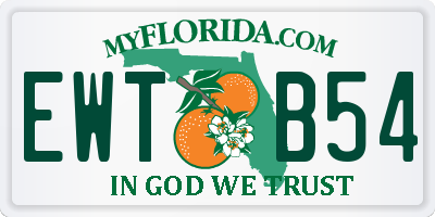FL license plate EWTB54