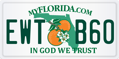 FL license plate EWTB60