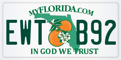 FL license plate EWTB92