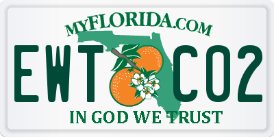 FL license plate EWTC02
