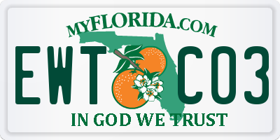 FL license plate EWTC03