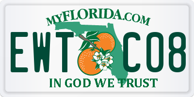 FL license plate EWTC08