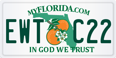 FL license plate EWTC22