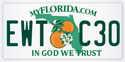 FL license plate EWTC30