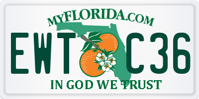 FL license plate EWTC36