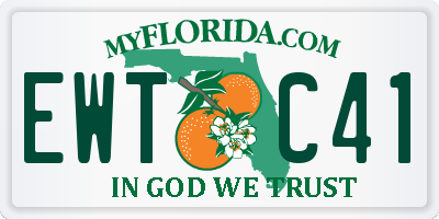 FL license plate EWTC41