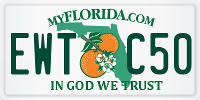 FL license plate EWTC50
