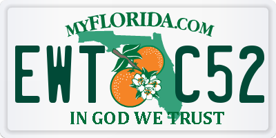 FL license plate EWTC52