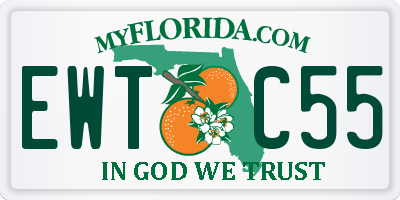 FL license plate EWTC55