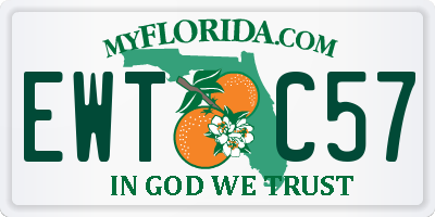 FL license plate EWTC57