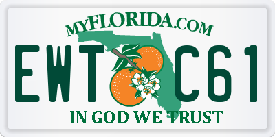 FL license plate EWTC61