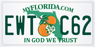 FL license plate EWTC62