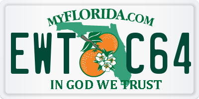 FL license plate EWTC64