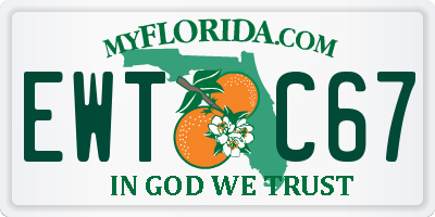 FL license plate EWTC67
