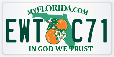 FL license plate EWTC71