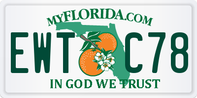 FL license plate EWTC78