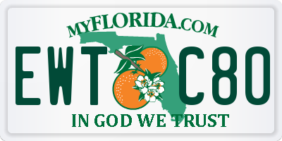 FL license plate EWTC80