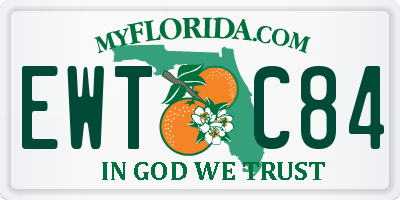 FL license plate EWTC84