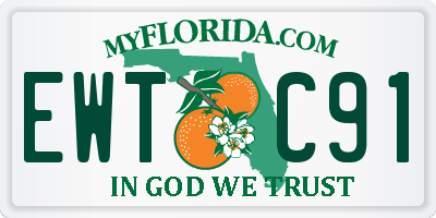 FL license plate EWTC91