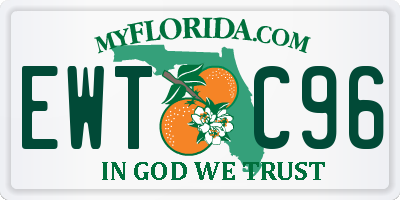 FL license plate EWTC96