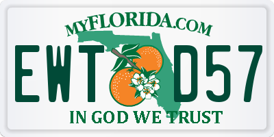 FL license plate EWTD57