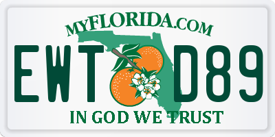 FL license plate EWTD89