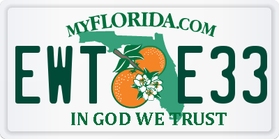 FL license plate EWTE33